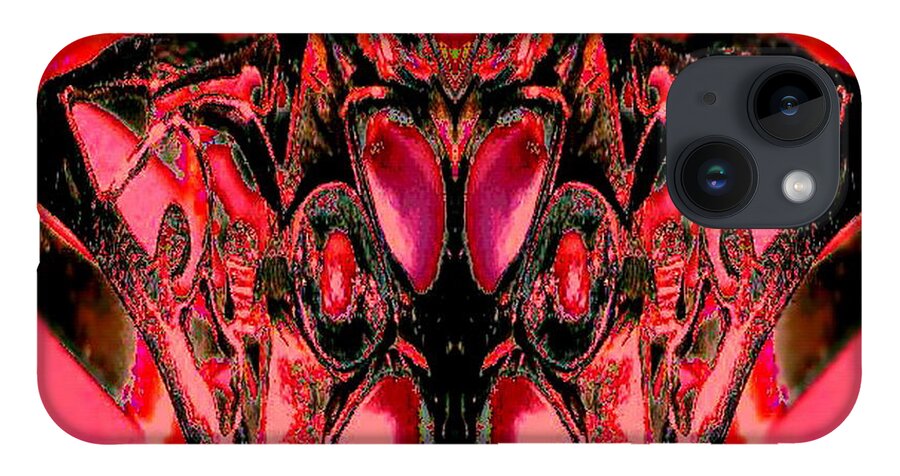 Red iPhone 14 Case featuring the digital art Susie Wong by Mary Russell