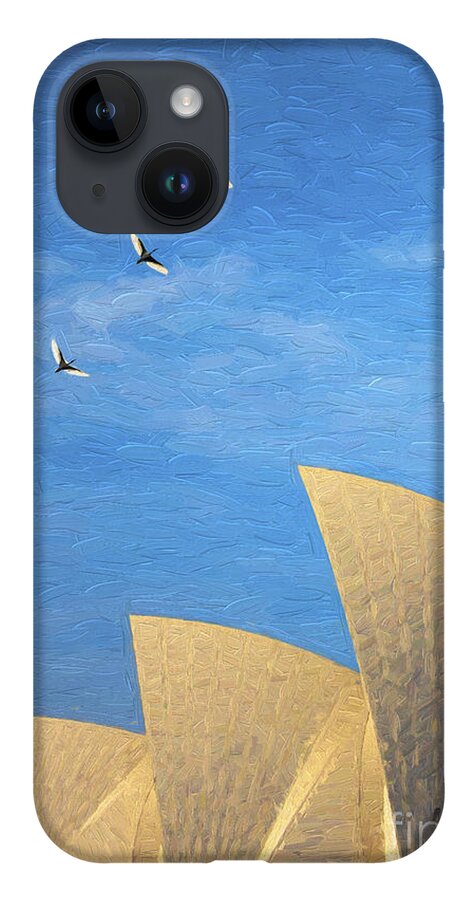 Sydney Opera House iPhone 14 Case featuring the photograph Sydney Opera House with sacred ibis by Sheila Smart Fine Art Photography