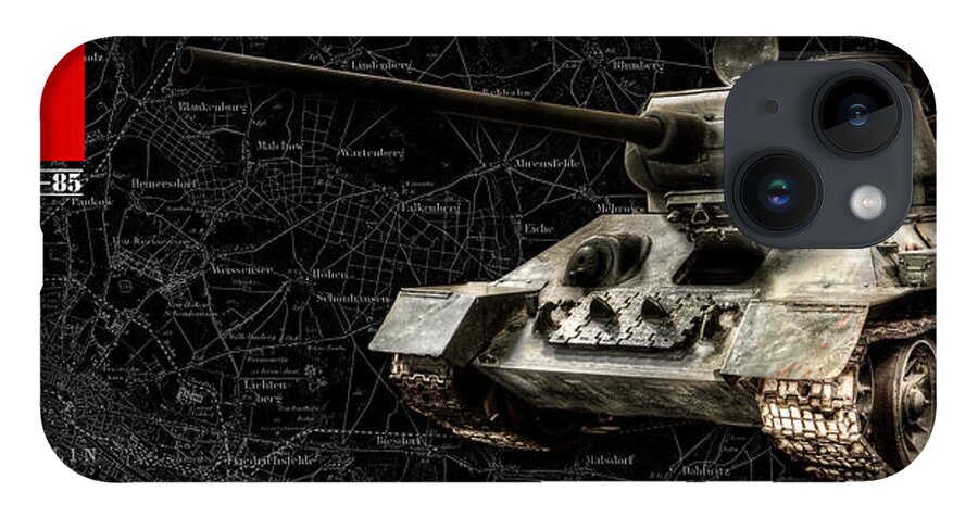 T-34-85 iPhone 14 Case featuring the photograph T-34 Soviet Tank BK BG by Weston Westmoreland