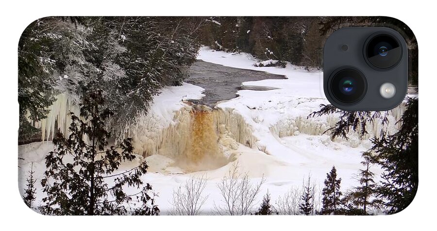 Waterfall iPhone 14 Case featuring the photograph Tahquamenon Falls in Winter by Keith Stokes