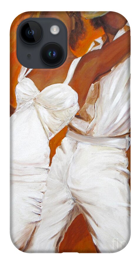 Tango Painting iPhone 14 Case featuring the painting Tango Blanco by Sheri Chakamian