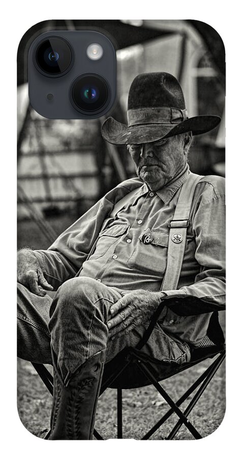 Ten Gallon Hat iPhone 14 Case featuring the photograph Cowboy and the Ten Gallon Hat by Jonathan Davison