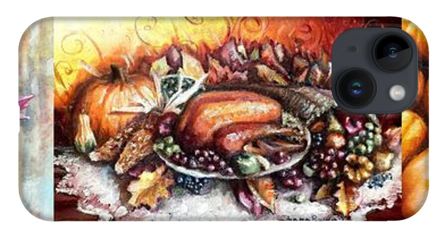 Thanksgiving iPhone 14 Case featuring the painting Thanksgiving Autumnal Collage by Shana Rowe Jackson