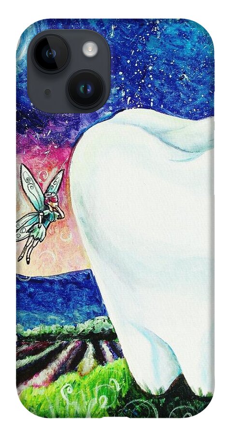 Fairy iPhone 14 Case featuring the painting That's No Baby Tooth by Shana Rowe Jackson