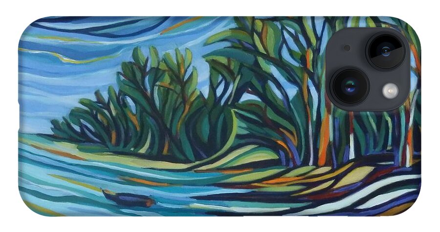 Bay iPhone 14 Case featuring the painting The Bay in Colors by Zofia Kijak