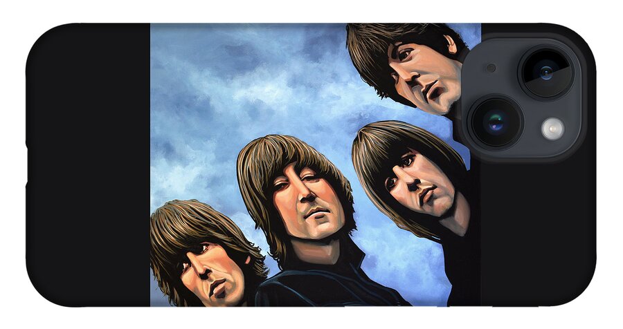 The Beatles iPhone 14 Case featuring the painting The Beatles Rubber Soul by Paul Meijering