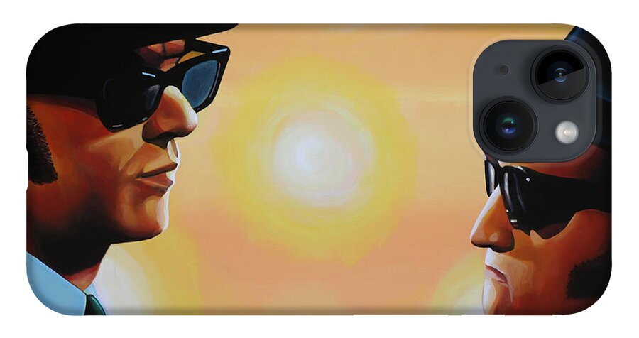 The Blues Brothers iPhone 14 Case featuring the painting The Blues Brothers by Paul Meijering