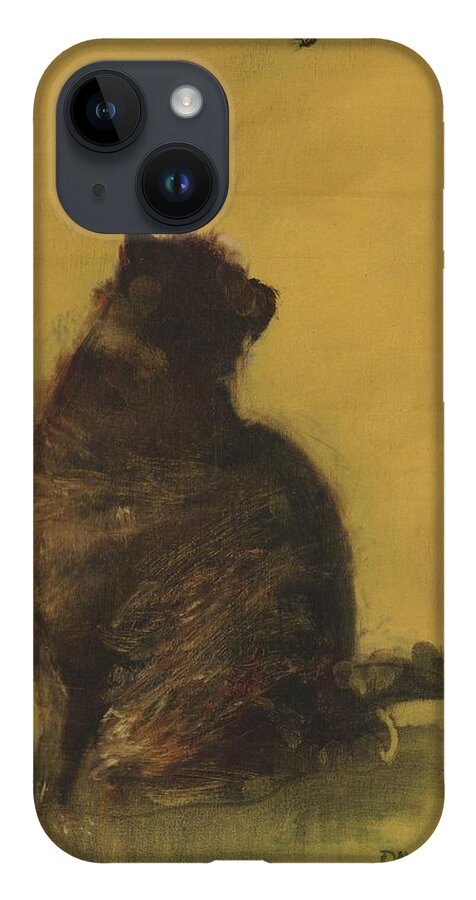 Cat iPhone 14 Case featuring the painting The Entomologist by David Ladmore