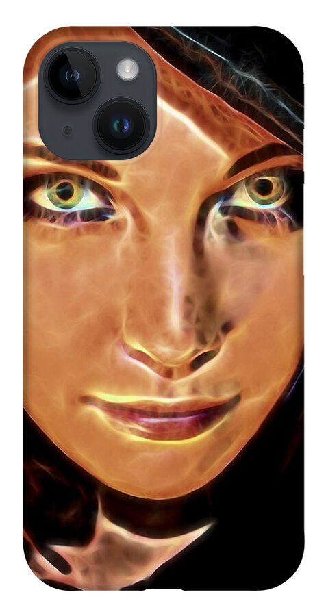 Eyes iPhone 14 Case featuring the painting The Eyes of a Sorceress by Jon Volden