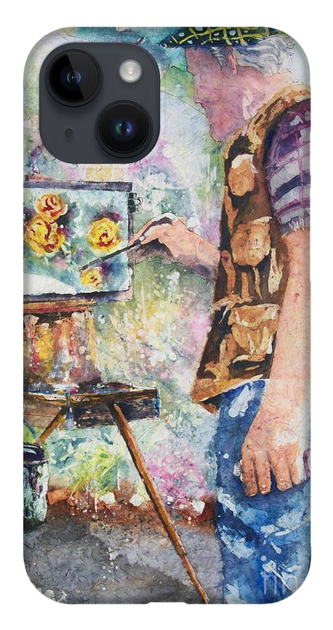 Painter iPhone 14 Case featuring the painting The Garden Artist by Carol Losinski Naylor