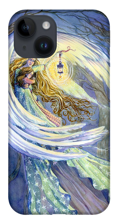 Guardian Angel iPhone 14 Case featuring the painting The Guardian by Sara Burrier