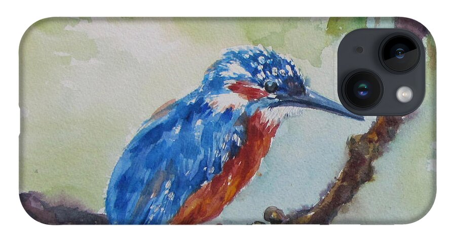 Bird iPhone 14 Case featuring the painting The Kingfisher by Jyotika Shroff