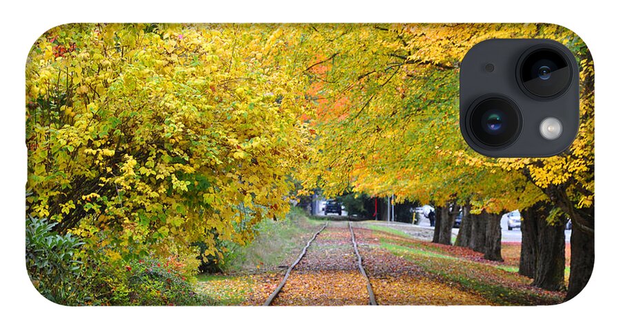 Autumn iPhone 14 Case featuring the painting The Tracks by Kirt Tisdale