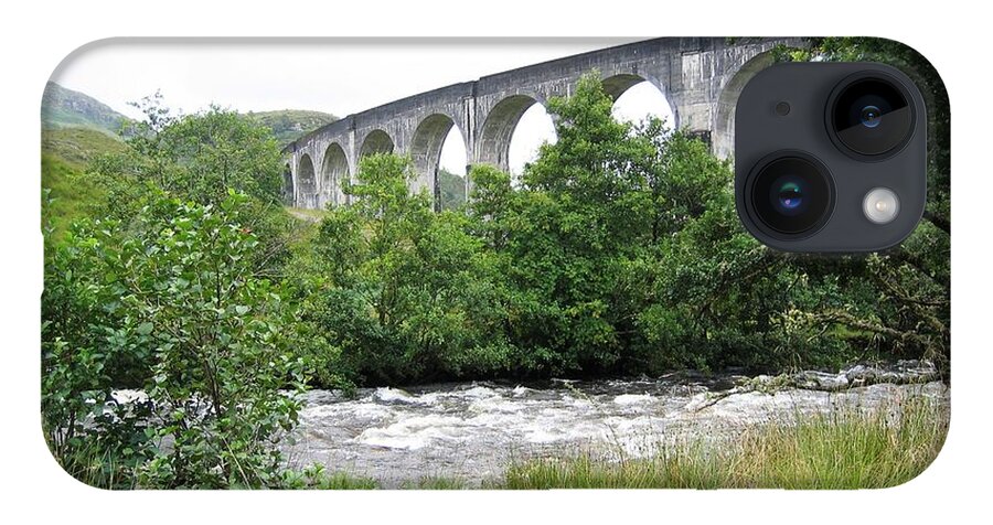 Scottish Highlands iPhone 14 Case featuring the photograph The River And The Viaduct by Denise Railey