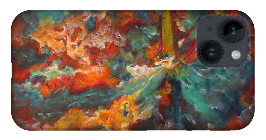 Abstract iPhone Case featuring the painting The Source by Soraya Silvestri