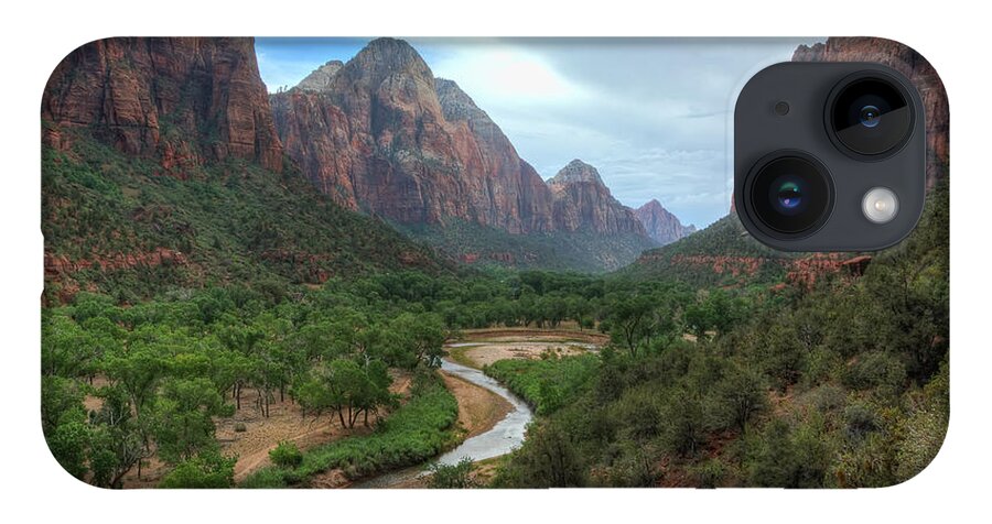 Virgin iPhone 14 Case featuring the photograph The Virgin River Flowing Through Zion by Eddie Yerkish