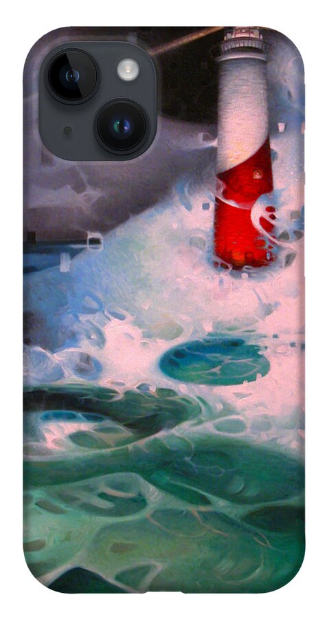 Lighthouse iPhone 14 Case featuring the painting Thee Lighthouse  by T S Carson