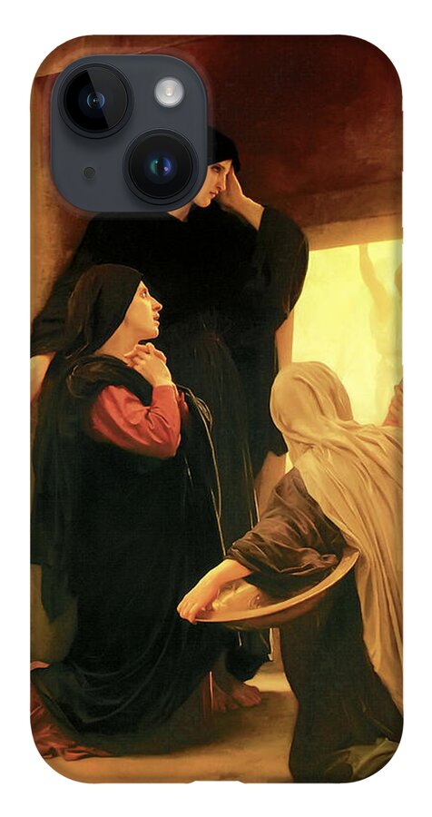William Adolphe Bouguereau iPhone 14 Case featuring the painting Three Marys at the Tomb by William Adolphe Bouguereau
