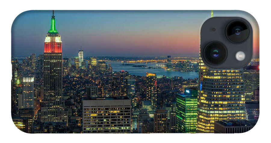 Clarence Holmes iPhone 14 Case featuring the photograph Top of the Rock Twilight I by Clarence Holmes