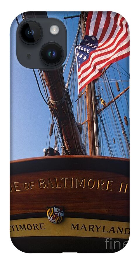 Tall Ship iPhone 14 Case featuring the photograph Transomm Of the Pride of Baltimore II by John Harmon