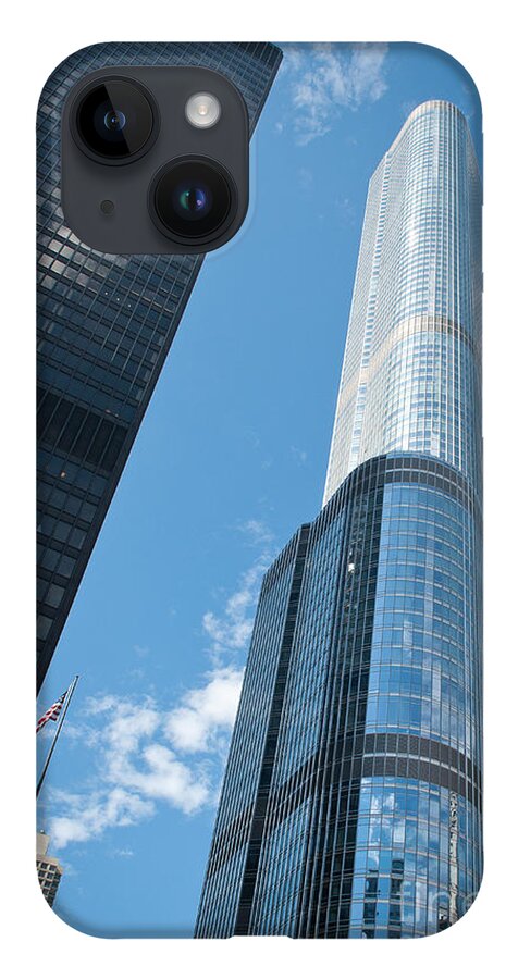 Chicago Downtown iPhone 14 Case featuring the photograph Trump Tower and IBM Building in Chicago by Dejan Jovanovic