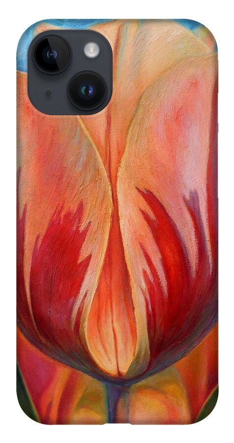 Tulip Flower iPhone 14 Case featuring the painting Tulip by Hans Droog