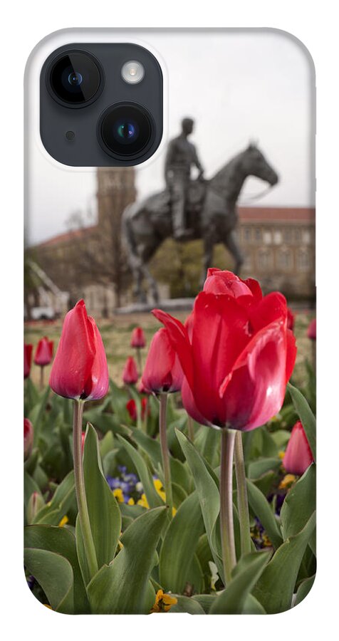 Architecture iPhone 14 Case featuring the photograph Tulips at Texas Tech University by Melany Sarafis