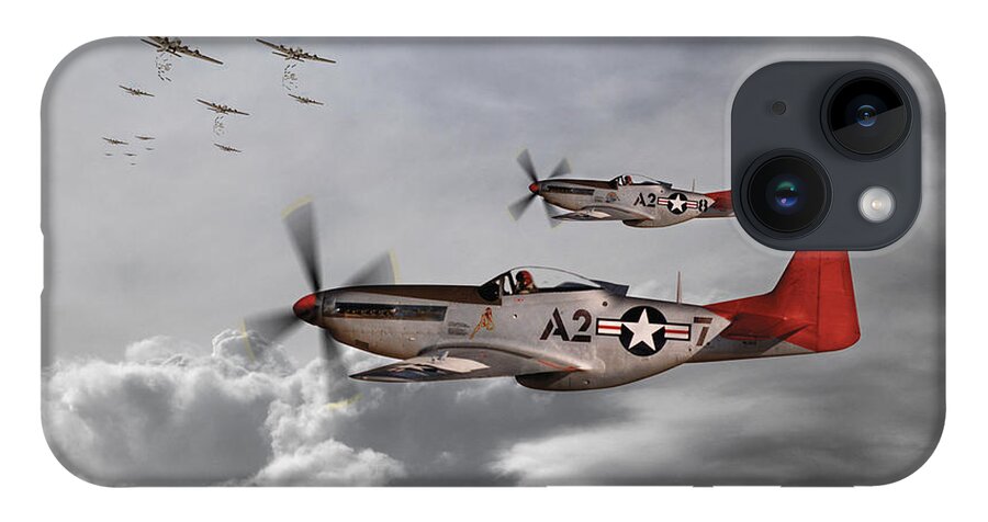 P51 iPhone Case featuring the digital art Tuskegee Airmen by Airpower Art