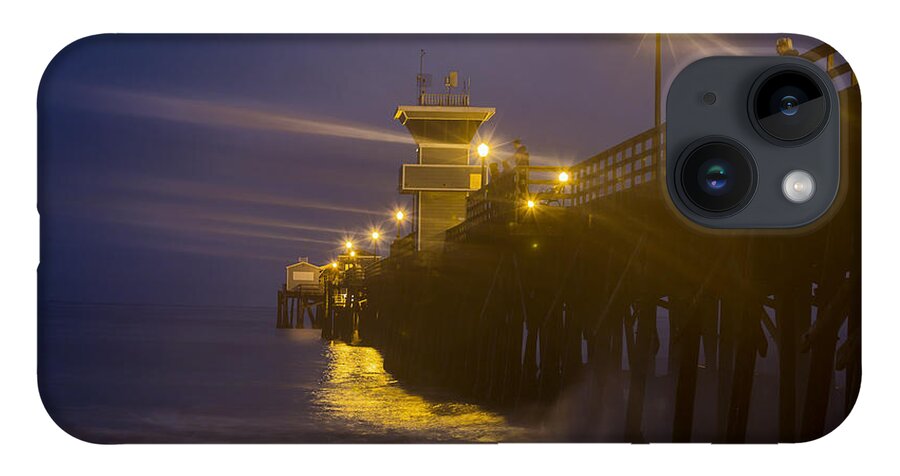 Seal Beach Pier iPhone 14 Case featuring the photograph Twilight At Seal by Denise Dube