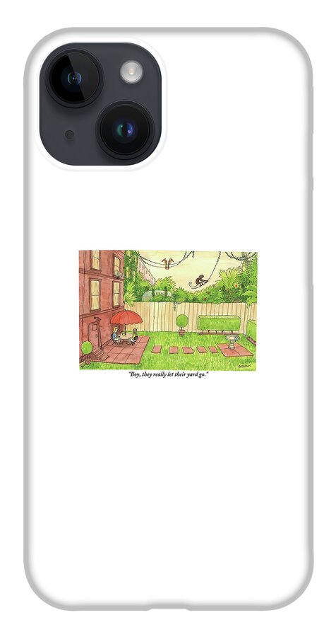 Two People Sitting On Their Back Patio iPhone 14 Case