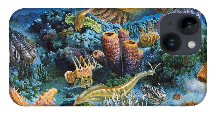 Illustration iPhone Case featuring the photograph Underwater Paleozoic Landscape by Publiphoto