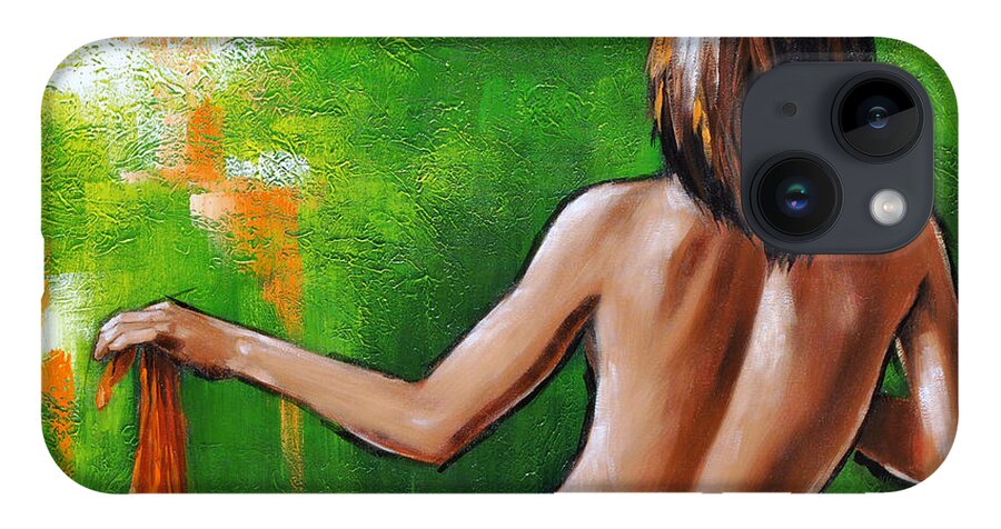 Nude iPhone 14 Case featuring the painting Undressed by Glenn Pollard