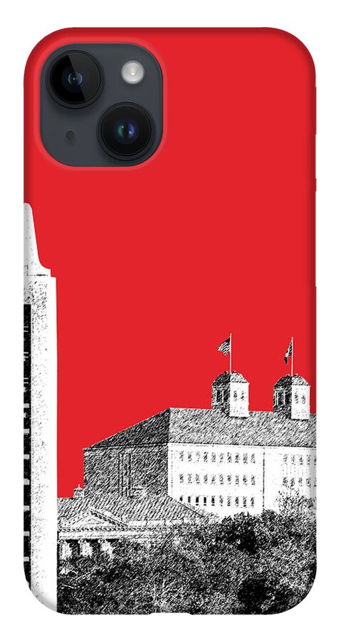 University iPhone Case featuring the digital art University of Kansas - Red by DB Artist