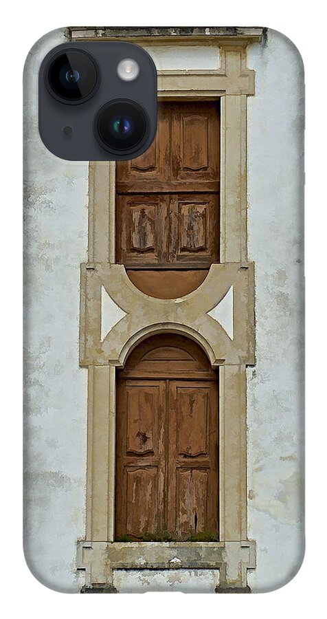 Door iPhone 14 Case featuring the photograph Upside-Down Brown Windows of Portugal by David Letts