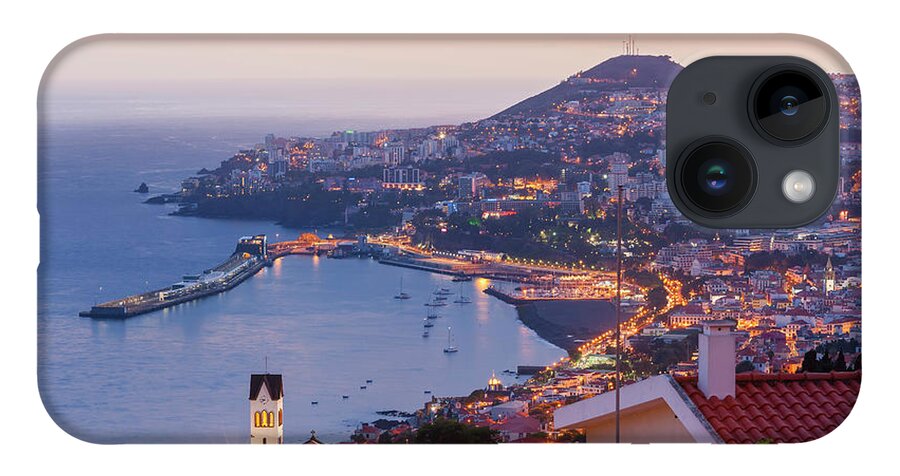 Town iPhone Case featuring the photograph View Over Funchal At Dusk, Madeira by Peter Adams