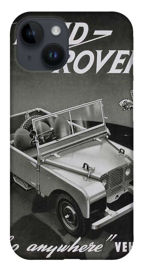 Landrover iPhone 14 Case featuring the photograph Vintage Land Rover Advert by Georgia Fowler