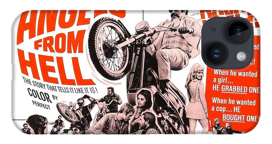 Vintage iPhone 14 Case featuring the photograph Vintage Motorcycle Movie Posters by Action