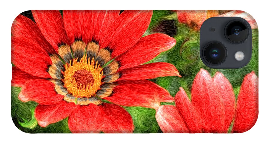African Daisies iPhone 14 Case featuring the photograph Vivid Orange African Daisy Digital Oil Painting by Beverly Claire Kaiya