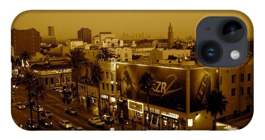 Hollywood Prints iPhone 14 Case featuring the photograph Walk of Fame Hollywood in sepia by Monique Wegmueller