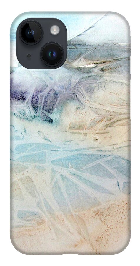 Abstract iPhone 14 Case featuring the painting Water Worlds 1 by Amanda Amend