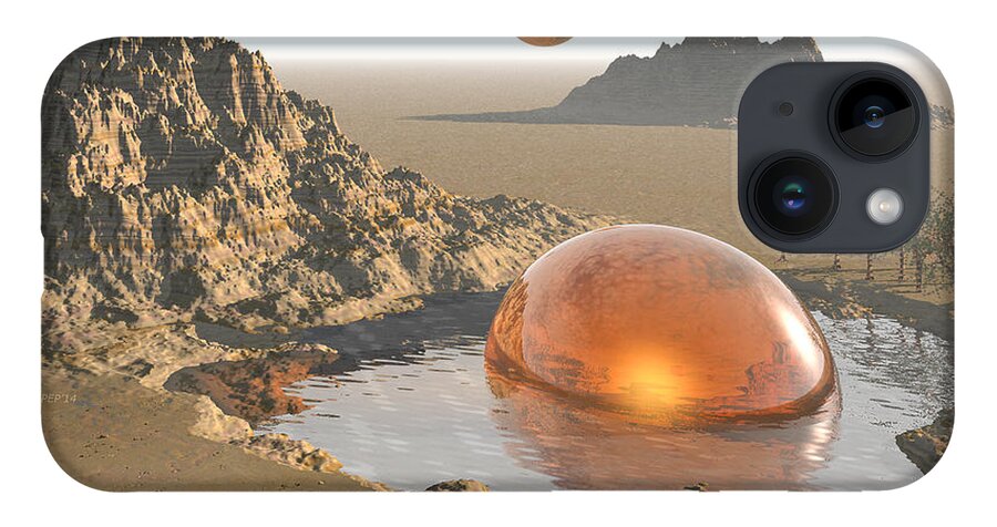 Extraterrestrial iPhone Case featuring the digital art Watering Hole by Phil Perkins