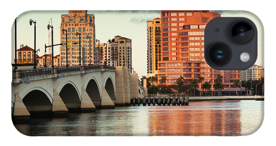 Tranquility iPhone 14 Case featuring the photograph West Palm Beach, Florida, Exterior View by Walter Bibikow