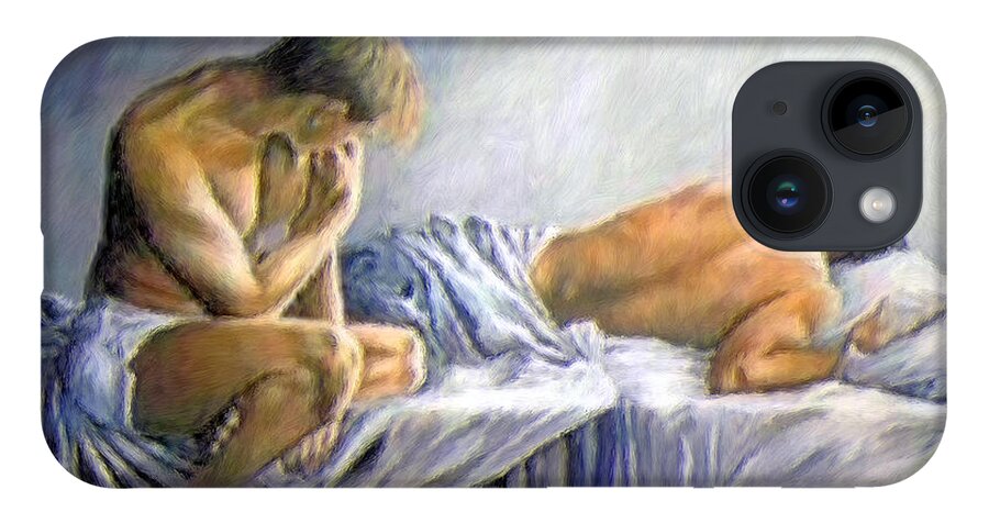 Dreaming iPhone 14 Case featuring the painting What is He Dreaming by Troy Caperton