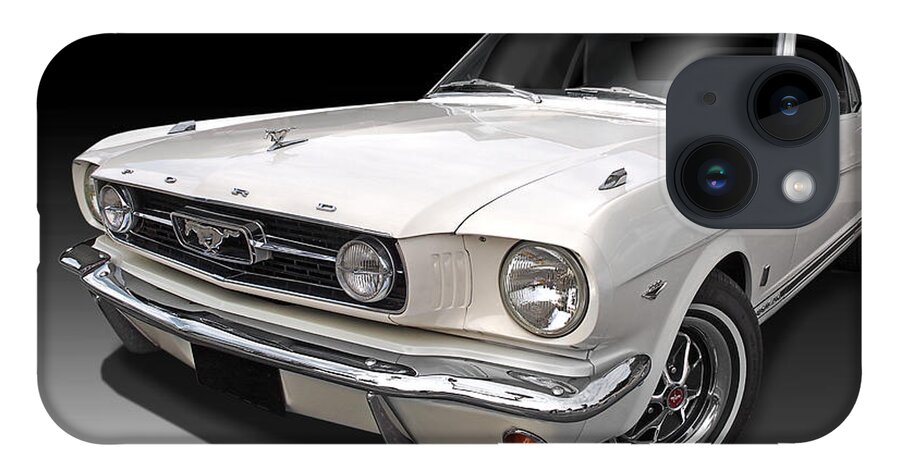 Mustang iPhone 14 Case featuring the photograph White 1966 Mustang by Gill Billington
