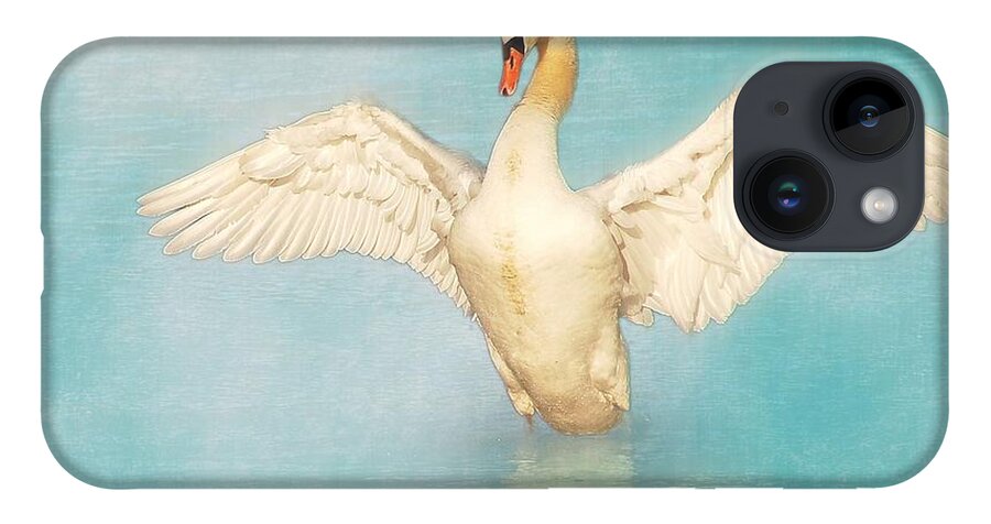 Swan iPhone 14 Case featuring the photograph White Angel by Hannes Cmarits