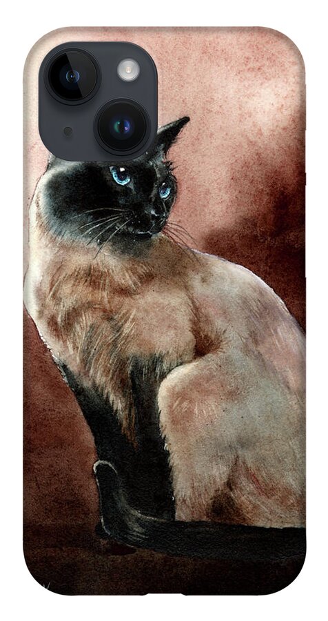 Cat iPhone 14 Case featuring the painting Windsor by Jill Westbrook