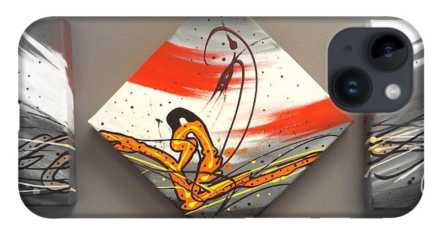 Windsurfer iPhone 14 Case featuring the painting Windsurfer Spotlighted by Darren Robinson