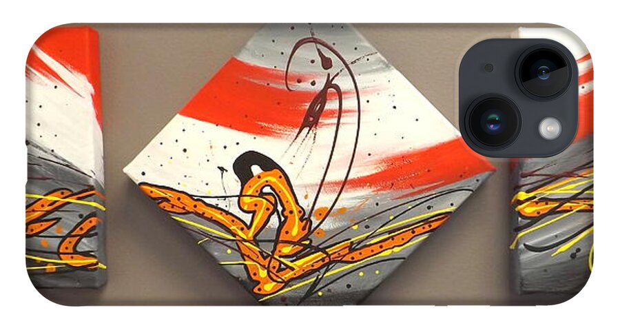 Windsurfer iPhone 14 Case featuring the painting Windsurfer Triptych by Darren Robinson