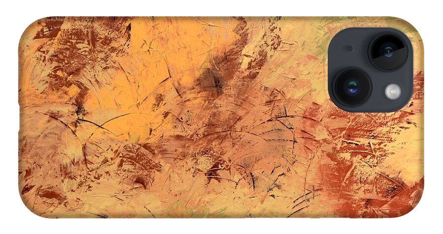 Beige iPhone 14 Case featuring the painting Windy Day by Linda Bailey