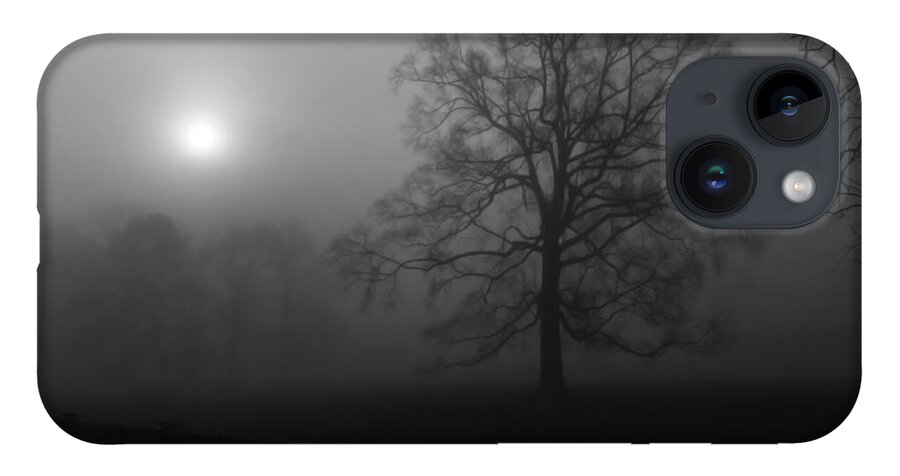 Landscape iPhone 14 Case featuring the photograph Winter Oak in Fog by Deborah Smith